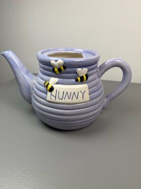 Vintage Blue Treasure Craft Winnie the Pooh "Hunny" Teapot RARE No Lid